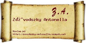 Závodszky Antonella névjegykártya